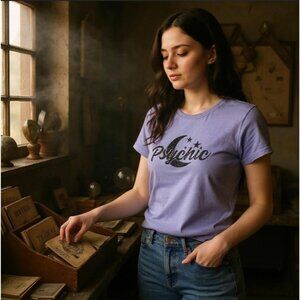 Mind Reader Graphic Tee by Horoscopez – Lavender Intuition Edition M